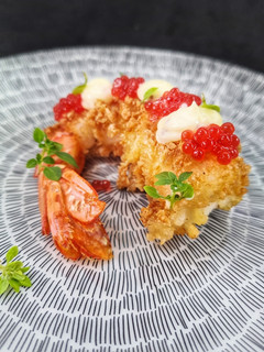 Una foto de Crujiente de langostinos con mayonesa japonesa