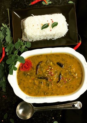 A picture of Drumstick Leaves Dal.