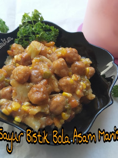 Foto resep 092》Sayur Bistik Bola Asam Manis