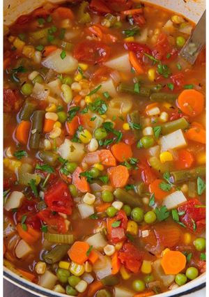 A picture of Vegetables soup.