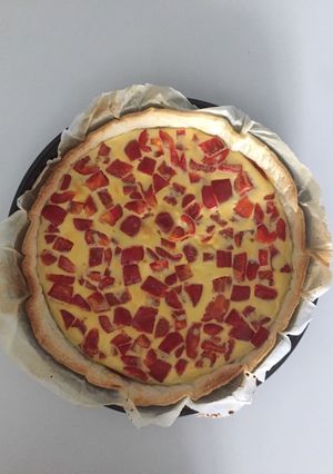 Une photo de Quiche poivron - chorizo