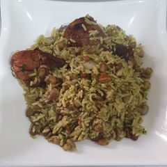 Greenish rice n beans A picture of Greenish rice n beans.