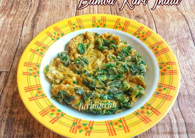 Telur Dadar Daun Kelor Bumbu Kari India