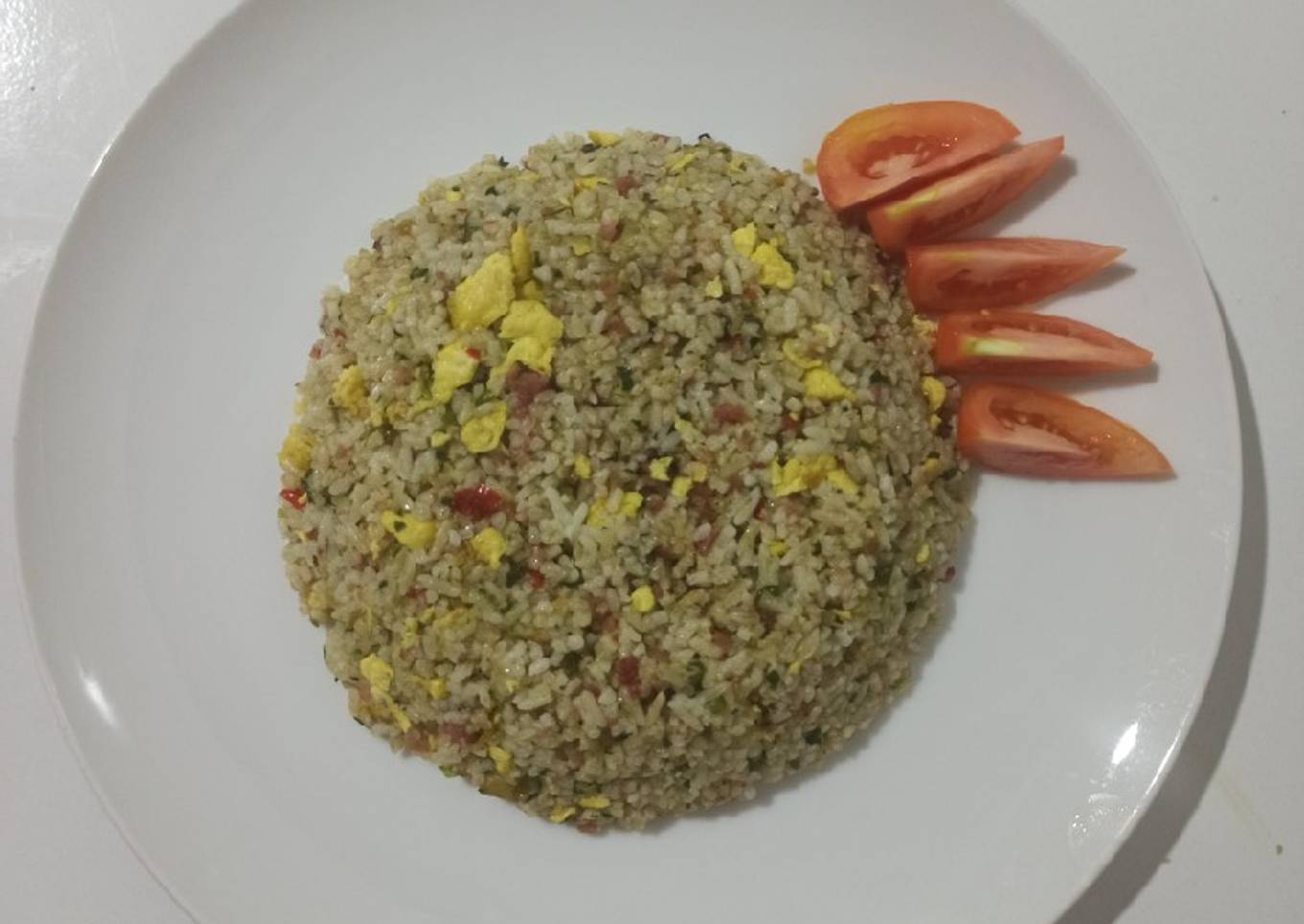 Nasi goreng kornet hijau