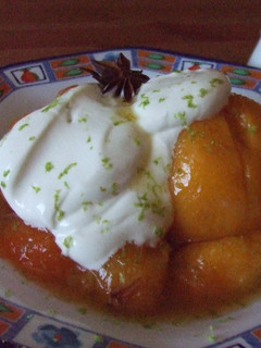 Una foto de Melocotones al aroma de lima