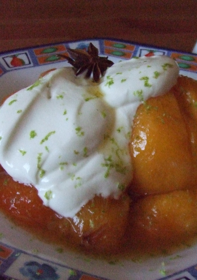 Una foto de Melocotones al aroma de lima