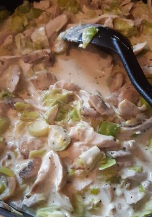 A picture of Chicken and leek stew.