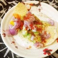 A picture of Papad chaat.