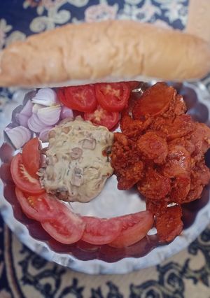 عکسی از دستور بندری با قارچ و پنیر