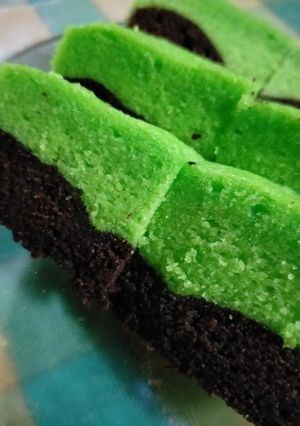 Foto resep Brownis kukus coklat pandan