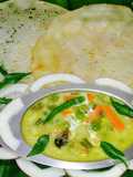 Appam with vegetable stew
