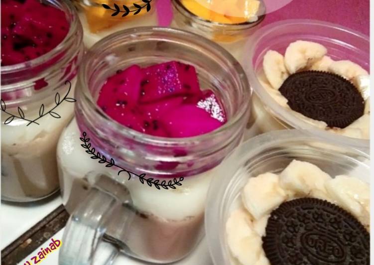 Resep Puding kopi oreo vla keju yang Enak