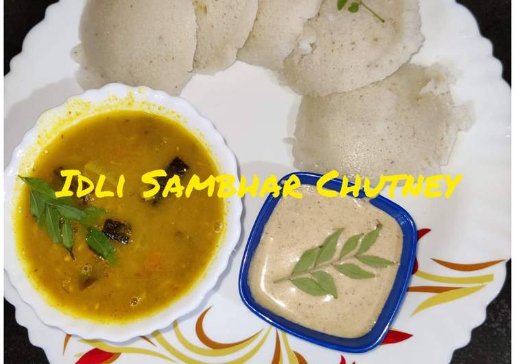 Easiest Way to Prepare Favorite Idli Sambhar Chutney