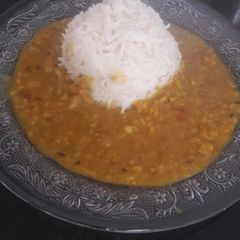 A picture of Moongi Dhuli with Rice.