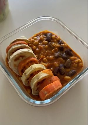 Kétbabos Curry/Masala Sült Édesburgonya karikákkal 🍛🫘🍠(Vegán) recept fotója