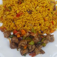 A picture of Fried rice kidney sauce.