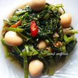 Tumis kangkung telur puyuh saus tiram