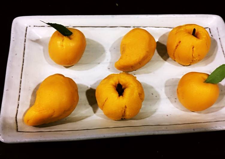 Recipe of Favorite Mango Sondesh(fruit shaped)