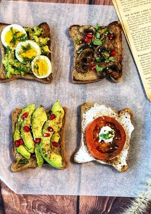 A picture of Breakfast Open Sandwiches.