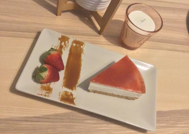 Tarta de queso 🍓🍰(sin horno)