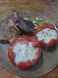 Tomate relleno de puré