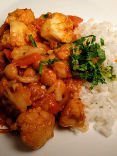 A picture of Vegetarian Indian Curry with Garam Masala, Cauliflower and Chick Peas.