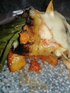 Una foto de Rollito de berenjenas y Espárragos