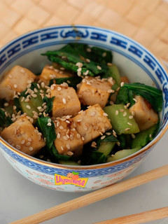 Una foto de Pack Choi con Tofu
