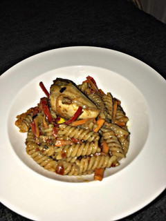 A picture of Wheat Pasta in Mushroom Sauce.