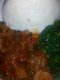 Beef stew,veges and ugali