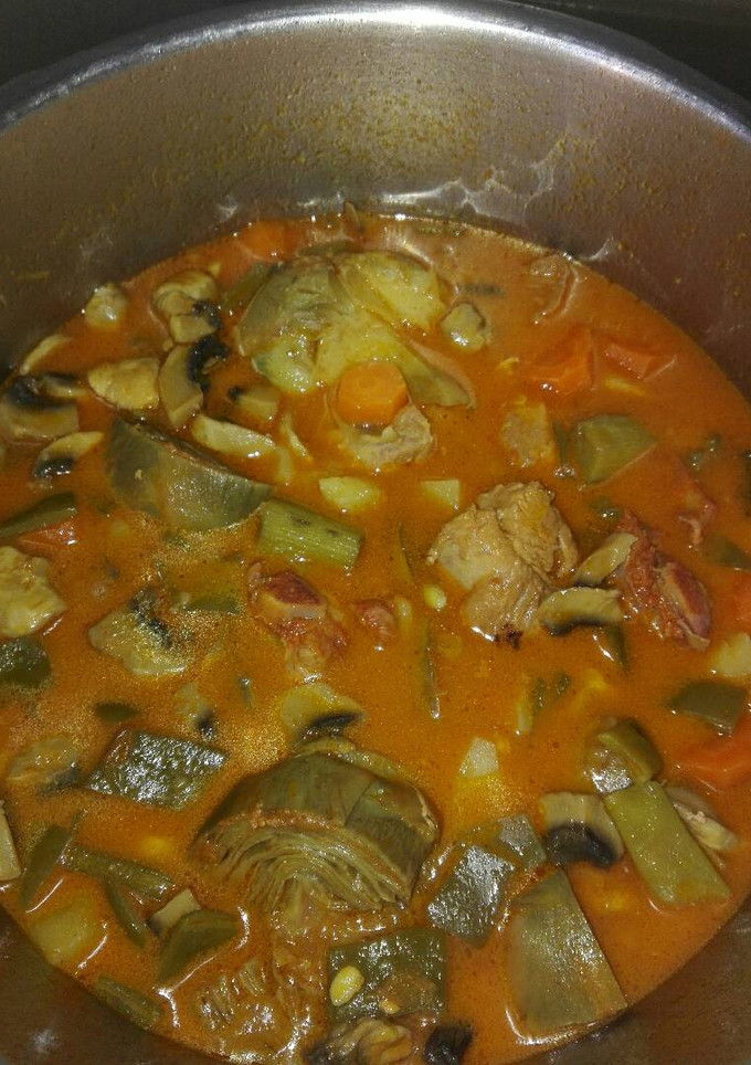 Una foto de Menestra de pavo con verduras