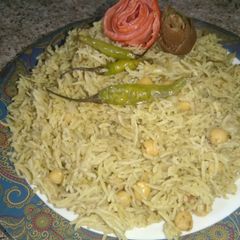 A picture of Green chana pulao.