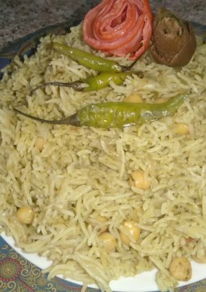 A picture of Green chana pulao.