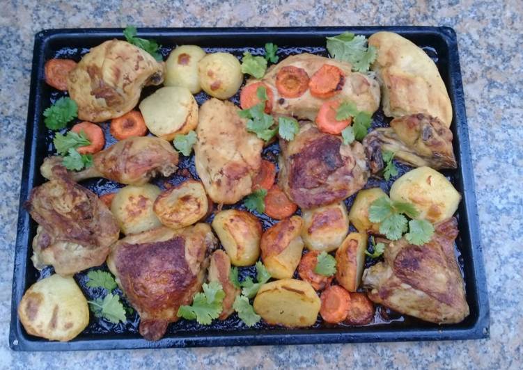 Recipe of Super Quick Homemade Grilled chicken &amp; vegetables