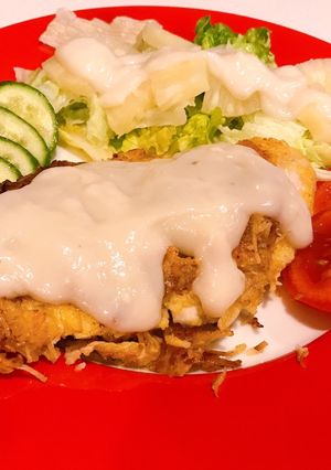 รูปของ ไก่ชุบแป้งทอดซอสสับปะรดมะพร้าว Pina colada chicken