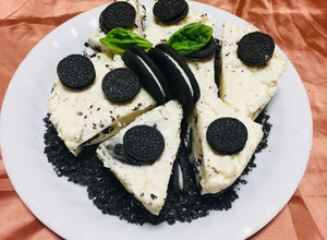 Una foto de Cheesecake de Oreo con Yogurt de Soja Mascarpone y Aceite de Coco!👌