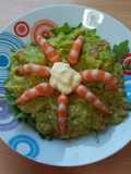 Guacamole con langostinos