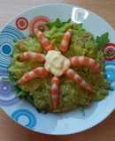 Guacamole con langostinos