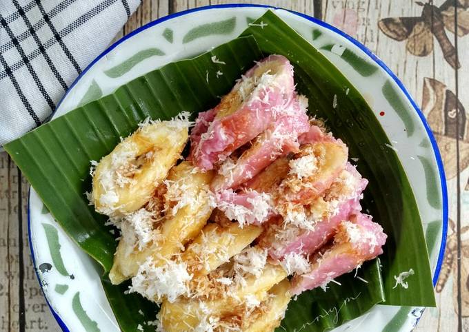 Bagaimana Membuat Pisang Rai ~ Khas Bali (dengan pewarna dari buah) Anti Gagal