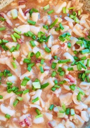 Hình của món Mực một nắng sốt hành tỏi.