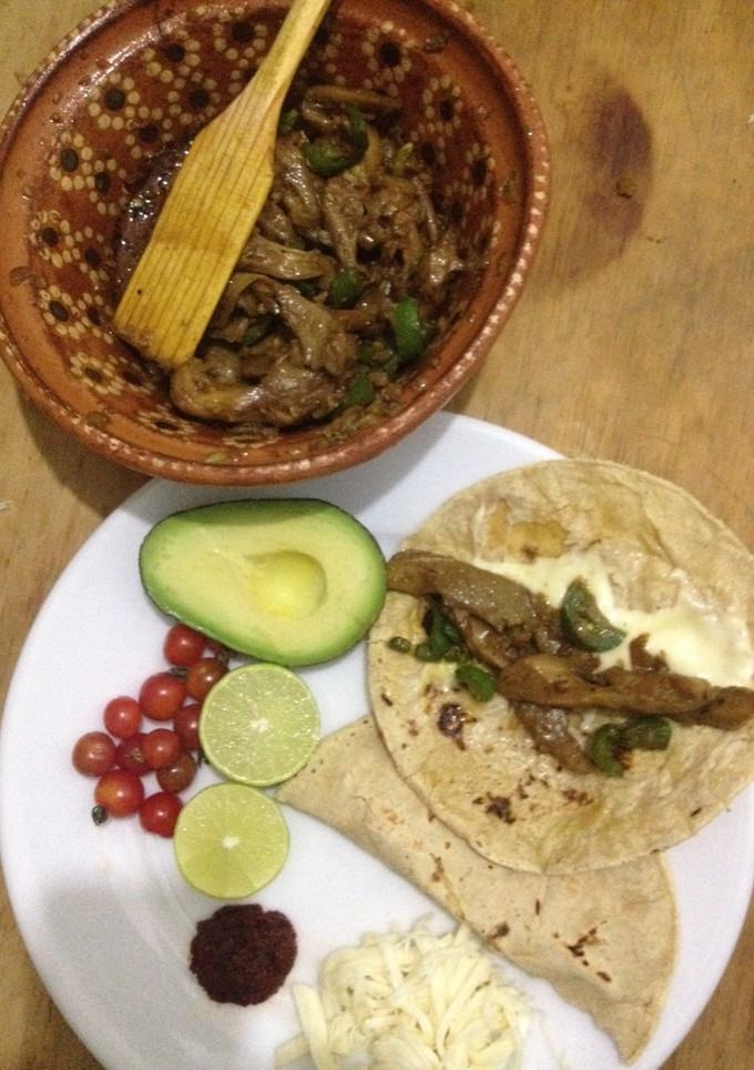 Una foto de Fajitas de setas