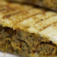 A picture of Grilled kebab sandwich.