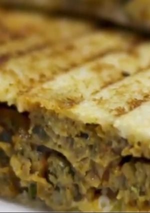 A picture of Grilled kebab sandwich.