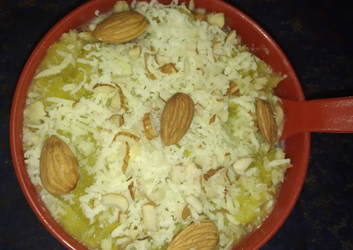 Steamed yellow pumpkin halwa