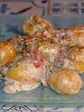 Ñoquis con berenjena y bacon