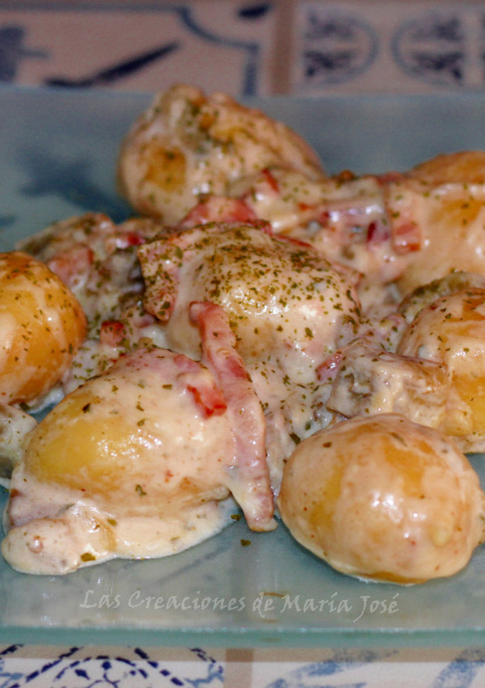 Una foto de Ñoquis con berenjena y bacon