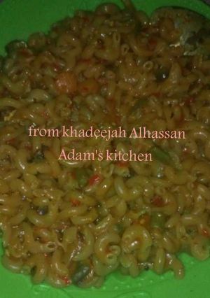 Jollop din macaroni mai kayan lambu ainihin hoton girkin