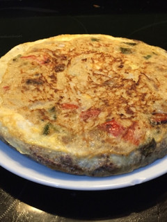 Una foto de Torti duo de patatas morcilladas con pimientos