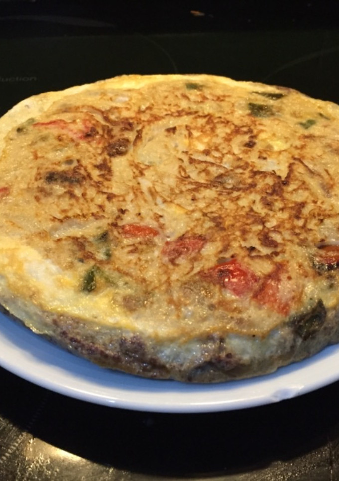 Una foto de Torti duo de patatas morcilladas con pimientos