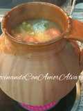 Cocido Madrileño in a Clay Pot